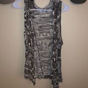 Hooded tank top cardigan